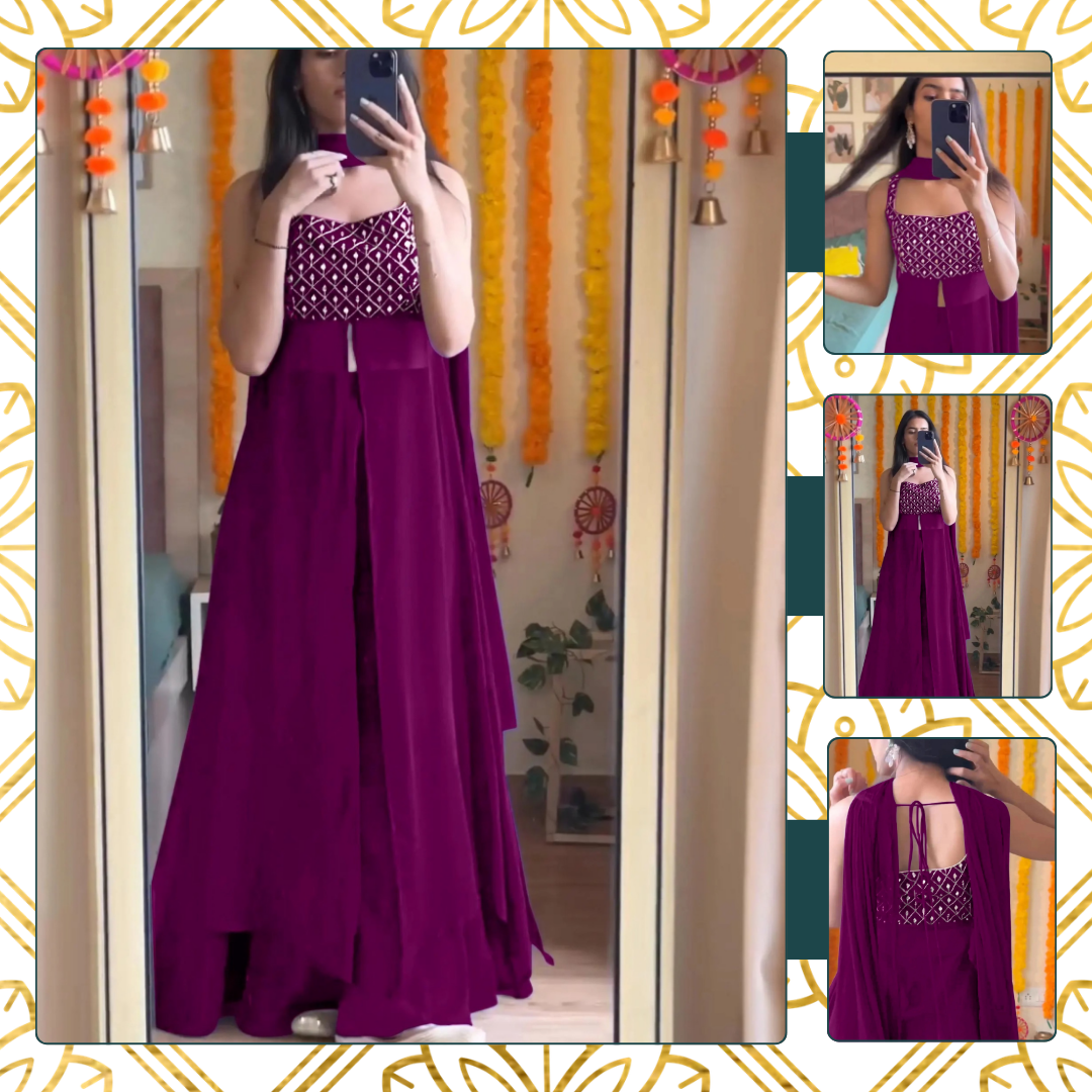 STYLISH KURTI PLAZZO & DUPATTA SET