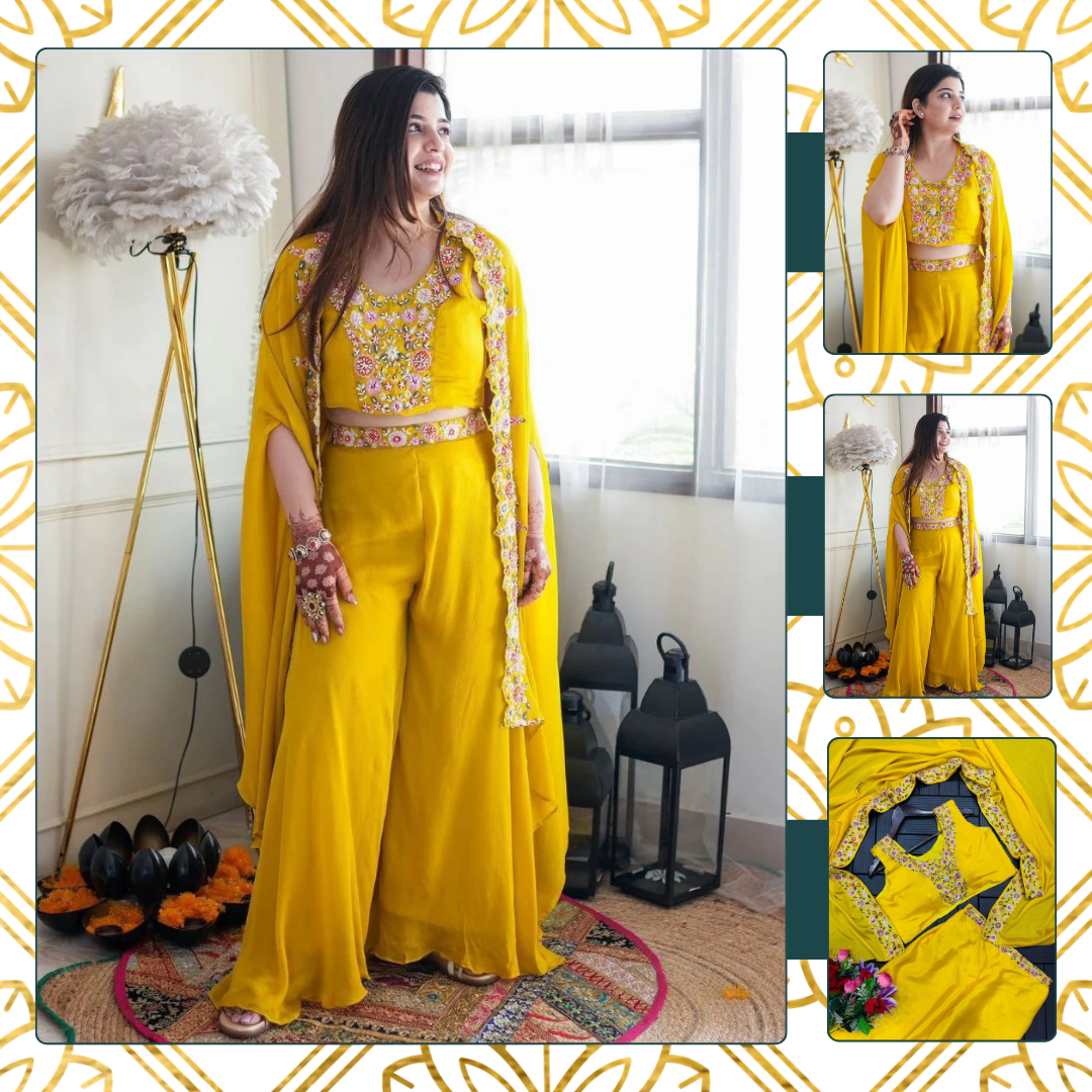 CHOLI SHARARA & SHRUG SET