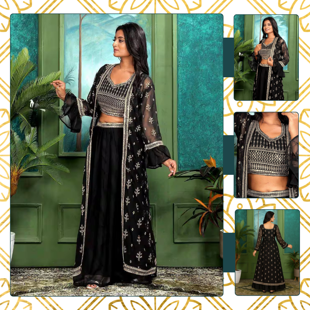 HEAVY FOX GEORGETTE 03 PIECE SET