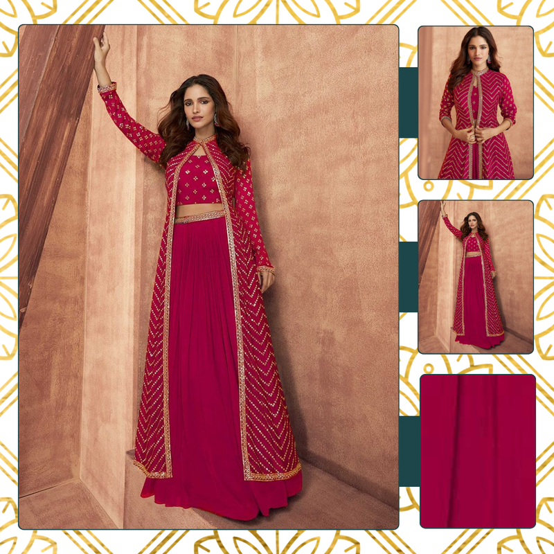 EMBROIDERY WORK SHRUG SET